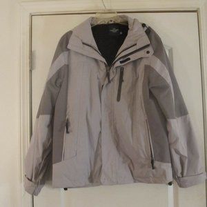Faded Glory Men's Vinyl Coat with Hoodie. Size Med